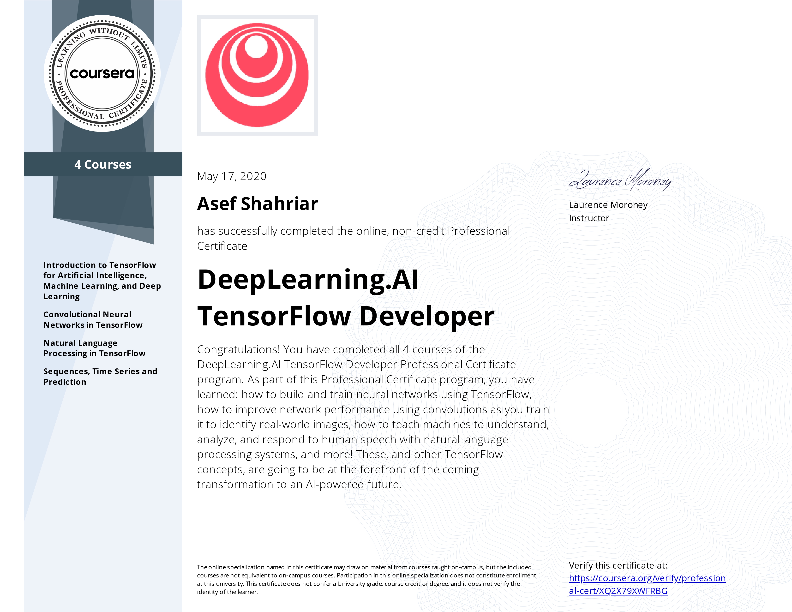 TensorFlow Developer Certificate